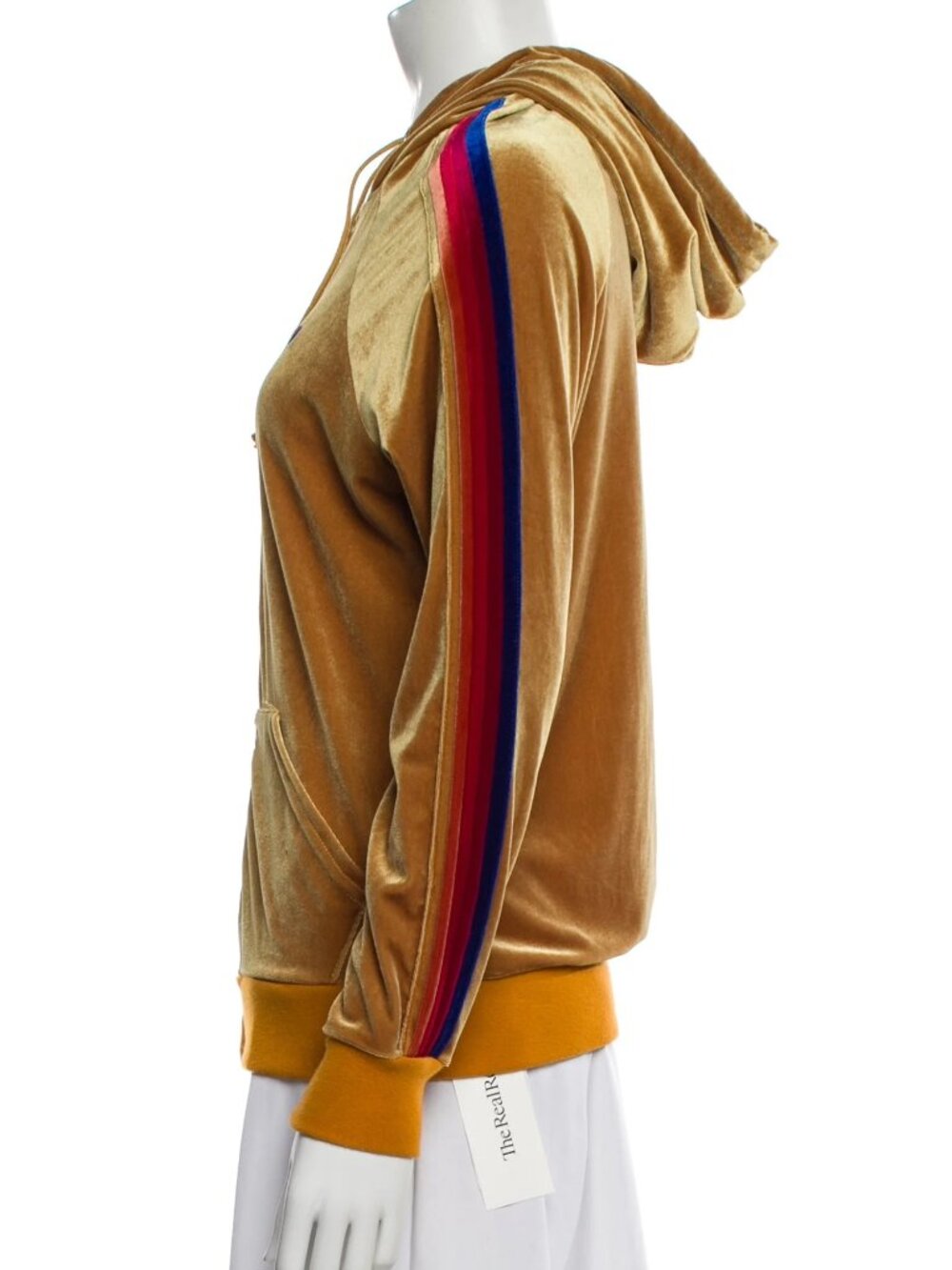 Aviator Nation, 5 Stripe Velvet Classic Zip-up Hoodie | Size: S - Picture 3 of 9